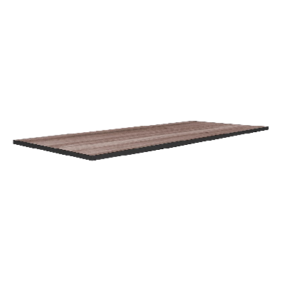 durafurn brooklyn banquet table top - 1830mm x 760mm - wenge / black t mould edging 