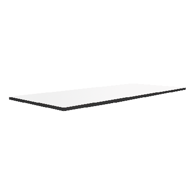 durafurn brooklyn banquet table top - 1830mm x 760mm - white / black t mould edging 