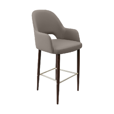 bourbon 750mm barstool - taupe with wenge round legs 