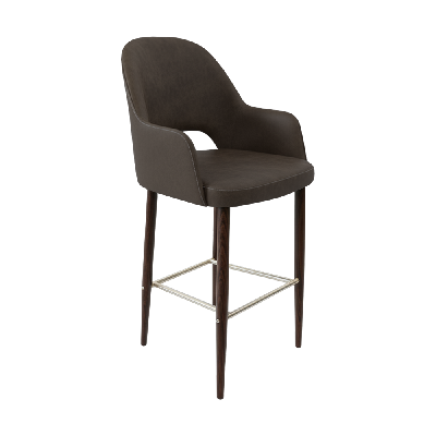 bourbon 750mm barstool - charcoal fabric with wenge round legs 