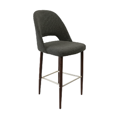 crescent 750mm barstool - anthracite fabric with wenge round legs 