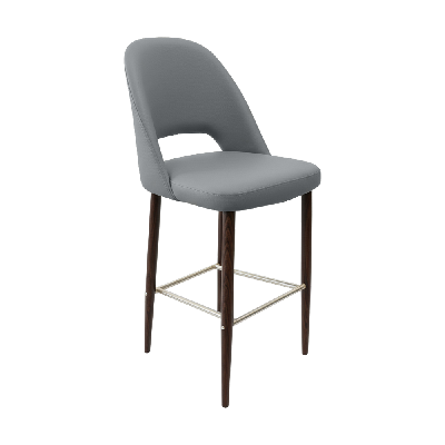 crescent 750mm barstool - taupe with wenge round legs 
