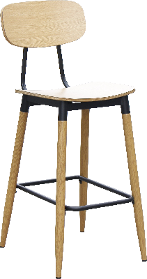 durafurn austin barstool- natural ply seat + natural backrest 