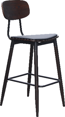 durafurn austinbarstool - black pu vinyl seat + wenge backrest 
