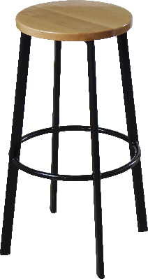 durafurn portland 750h barstool - black frame/natural beech seat 