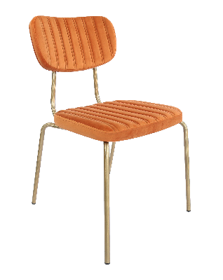 Durafurn Tiramisu Chair - Brass Frame/ Burnt Orange Velvet 