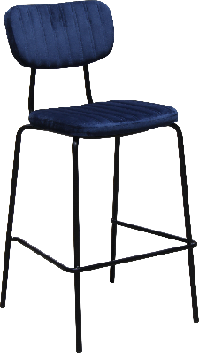 durafurn tiramisu barstool - black frame / denim velvet 