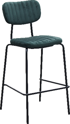 durafurn tiramisu barstool - black frame / forest green velvet 