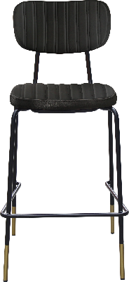 durafurn tiramisu barstool - black frame with brass tip / black velvet 