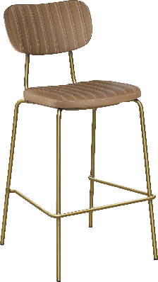 durafurn tiramisu barstool - brass frame / taupe vinyl 