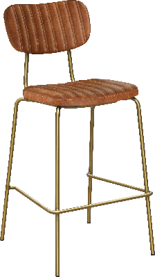 durafurn tiramisu barstool - brass frame / tan fabric 