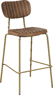 durafurn tiramisu barstool - brass frame / mocha fabric 