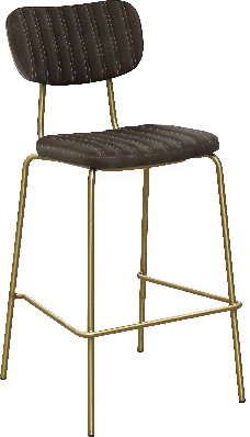 durafurn tiramisu barstool - brass frame / charcoal fabric 