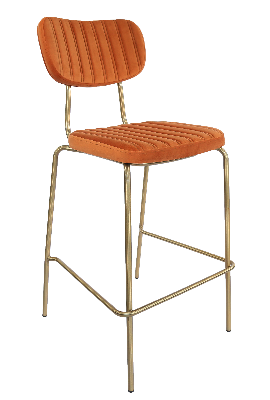 durafurn tiramisu barstool - brass frame/ burnt orange velvet 