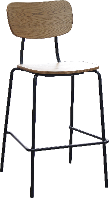 durafurn tiramisu barstool - black frame / oak ply 