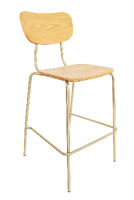durafurn tiramisu barstool - brass frame / oak ply 