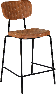 tiramisu 650mm barstool - black frame with tan fabric seat & back rest 