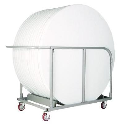 durafurn deluxe banquet table package - 1800dia round - white - with trolley 