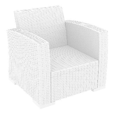 monaco lounge armchair single - white 