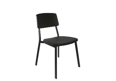 denver chair - vinyl seat - black back 