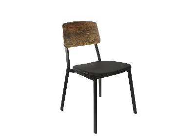 denver chair - vinyl seat - rustic wood back 