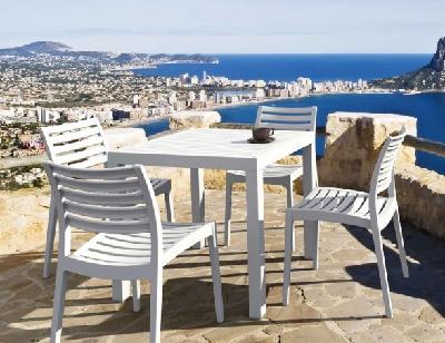 ares 80 table/ ares chair 4 seat package - white 