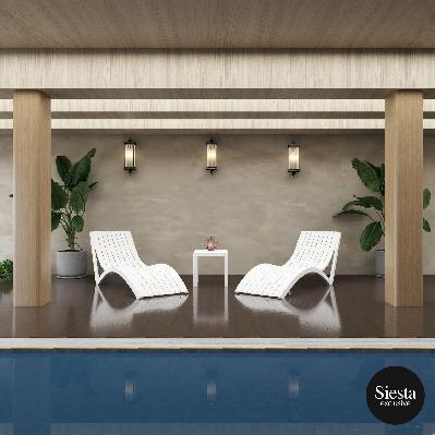 siesta 3 piece package slim sunlounger and ocean side table 