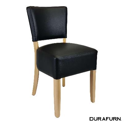 memphis club chair - black dolaro vinyl seat and backrest - natural frame&nbsp; 