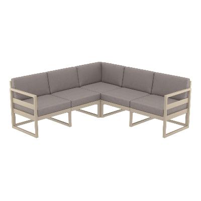 mykonos lounge corner - taupe with brown cushions&nbsp; 