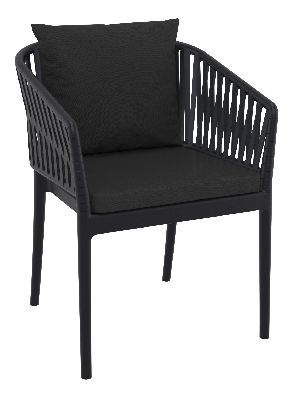siesta portofino armchair - black with black cushions 