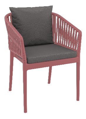 siesta portofino armchair - marsala with dark grey cushions 