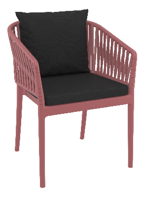 siesta portofino armchair - marsala with black cushions 