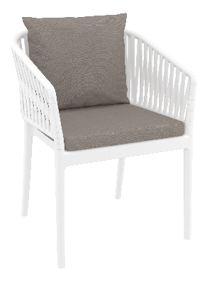 siesta portofino armchair - white with light brown cushions 