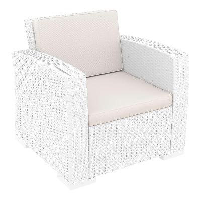 monaco lounge armchair - white with cushion&nbsp; 
