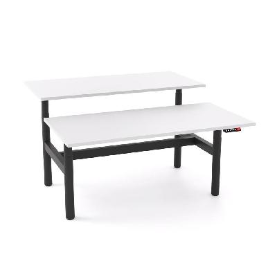 agile+ round double motor back-to-back workstation 