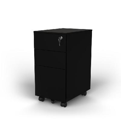 agile slimline mobile pedestal drawer unit - black