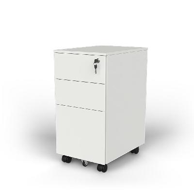 agile slimline mobile pedestal drawer unit - white
