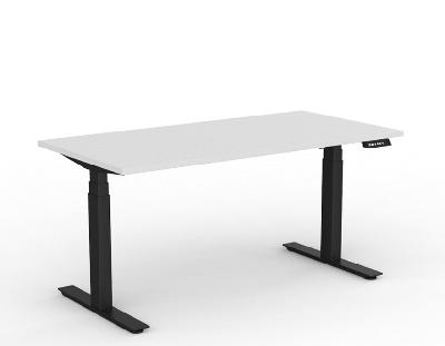 agilemotion+ double motor electric sit stand desk - black frame, white top