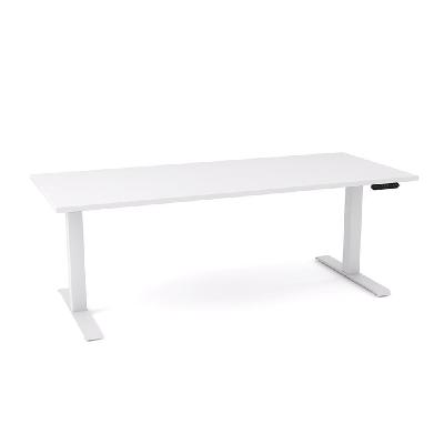 agilemotion electric height adjustable workstation, 1800 x 800, white top, white frame 