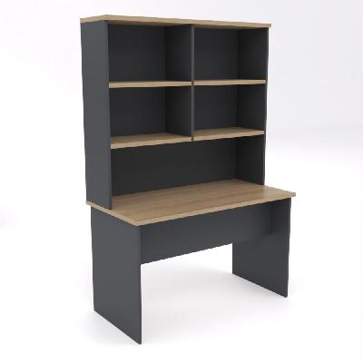 ekosystem straightline desk with hutch - new oak - 1200 x 600