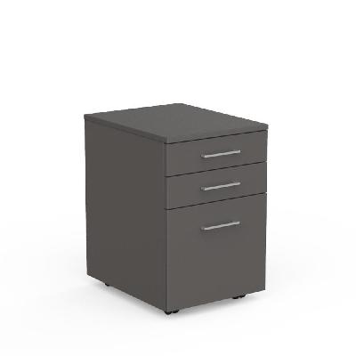 ekosystem 3-drawer mobile pedestal unit - charcoal