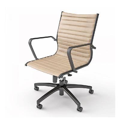 metro mid back meeting chair - camel pu leather