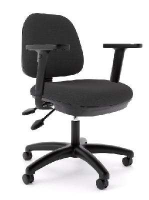 evo task chair - black pu leather with arms