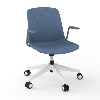 vista swivel chair fully upholstered - blue