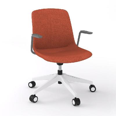 vista swivel chair fully upholstered - rust