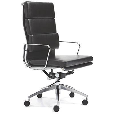 manta managers chair high back arms leather black 