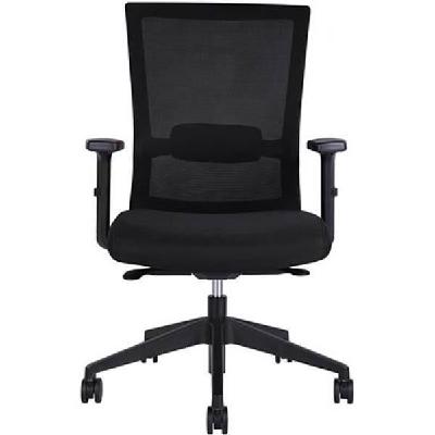 portland task chair medium mesh back arms black 