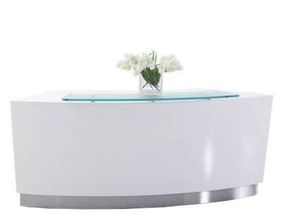 evo curved reception desk - ul - 1870 x 950 x 754 - 1x lower height