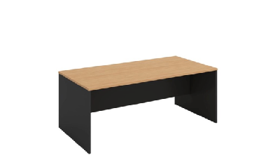 om rectangular open desk - 1500/1800 mm wide - beech/charcoal