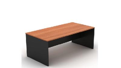 om rectangular open desk - 1500/1800 mm wide - cherry/charcoal